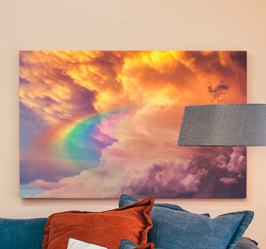 Landscape canvas vivid cloudscape rainbow - TenStickers