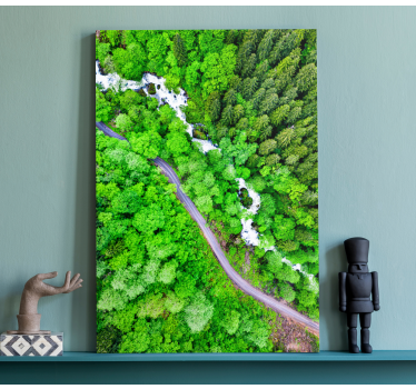 Landscape canvas winding forest river art - TenStickers