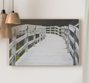 Landscape canvas wooden footbridge path - TenStickers