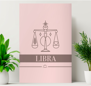Libra pink card zodiac sign wall prints for living room - TenStickers