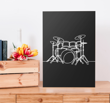 Line art drum elegant design Music canvas print - TenStickers