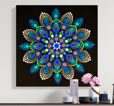 Mandala colourful dots mandala print wall art - TenStickers