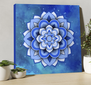 Mandala floral blue mandala print wall art - TenStickers