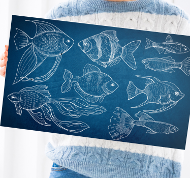 Marine fish Bathroom wall art canvas - TenStickers