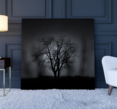 Misty tree  Tree canvas print - TenStickers