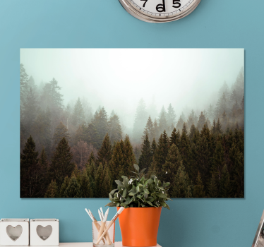 Misty woodland view landscape canvas - TenStickers