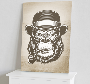 Monkey smoking modern art prints on canvas - TenStickers