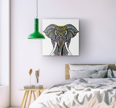 Multicolor ethnical elephant canvas art - TenStickers