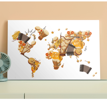 Musical Instrument world map art canvas - TenStickers