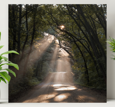 "Nature" dirt road in the forest Tree canvas print - TenStickers