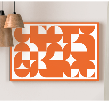 Orange abstract art pattern geometric wall canvas - TenStickers