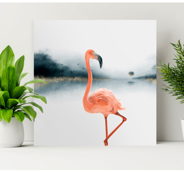 Original oil painted flamingos wall prints for living room - TenStickers