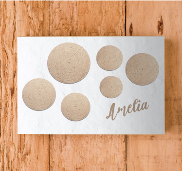 Ornamental canvas print natural textured circles - TenStickers