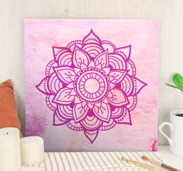 Pink watercolour mandala print wall art - TenStickers