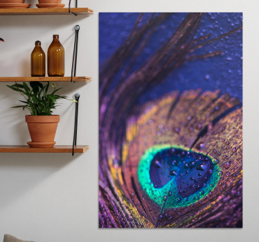 plumas multicolor feather canvas - TenStickers