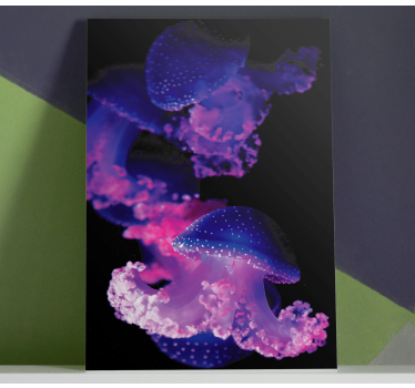 Purple jellyfish modern art prints on canvas - TenStickers