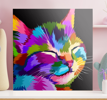 Rainbow cat wall art canvas - TenStickers