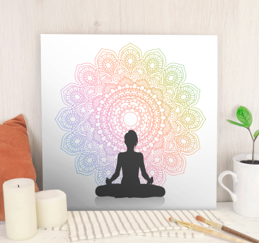 Rainbow yoga mandala print wall art - TenStickers