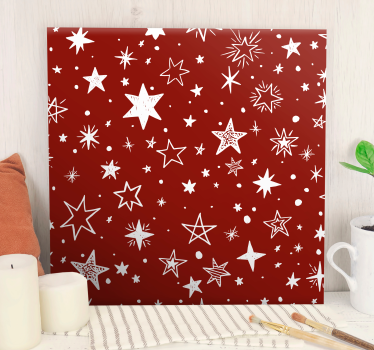 Red watercolour star canvas art - TenStickers