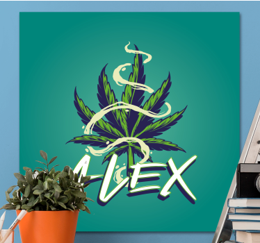 Retro canvas with marijuana leaf pattern - TenStickers