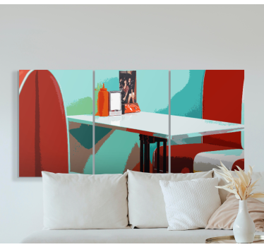 Retro vintage restaurant wall prints for living room - TenStickers