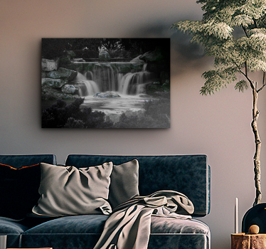 Serene cascading falls landscape canvas - TenStickers