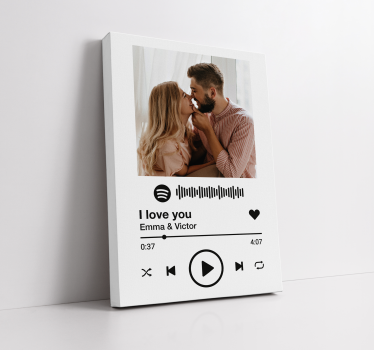 Spotify white background music canvas wall art - TenStickers
