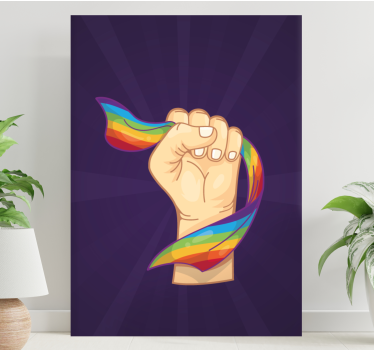 Strong fist and lgbt flag home wall canvas - TenStickers
