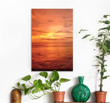 Sunset Over Ocean landscape canvas - TenStickers