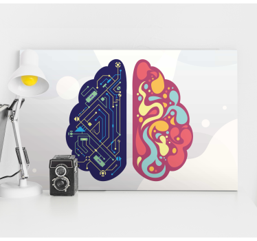 Technology Brain abstract framed wall art - TenStickers