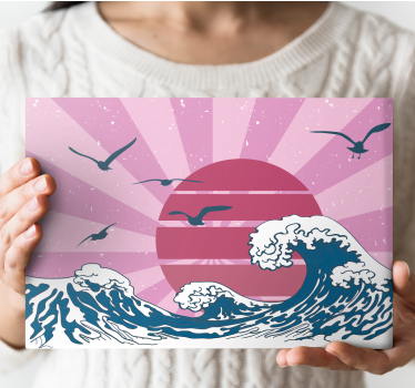 The great pink retro wave vintage wall prints - TenStickers
