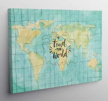 Travel the World world map art canvas - TenStickers