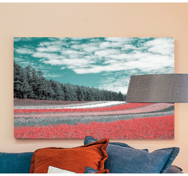 Vibrant flower field landscape canvas - TenStickers
