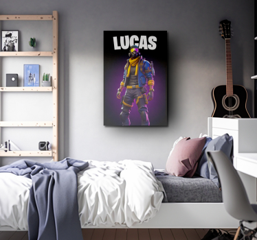 Warrior in shades framed gaming art - TenStickers