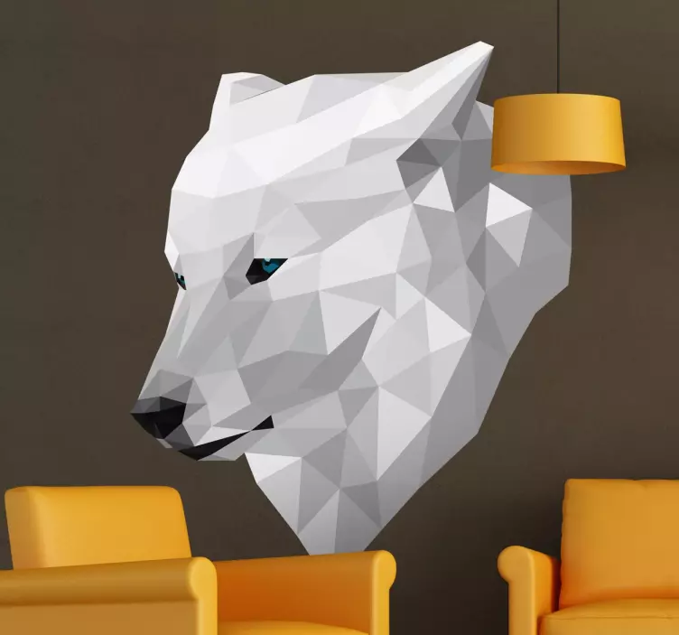 3D Geometric Wolf Wall Sticker - TenStickers