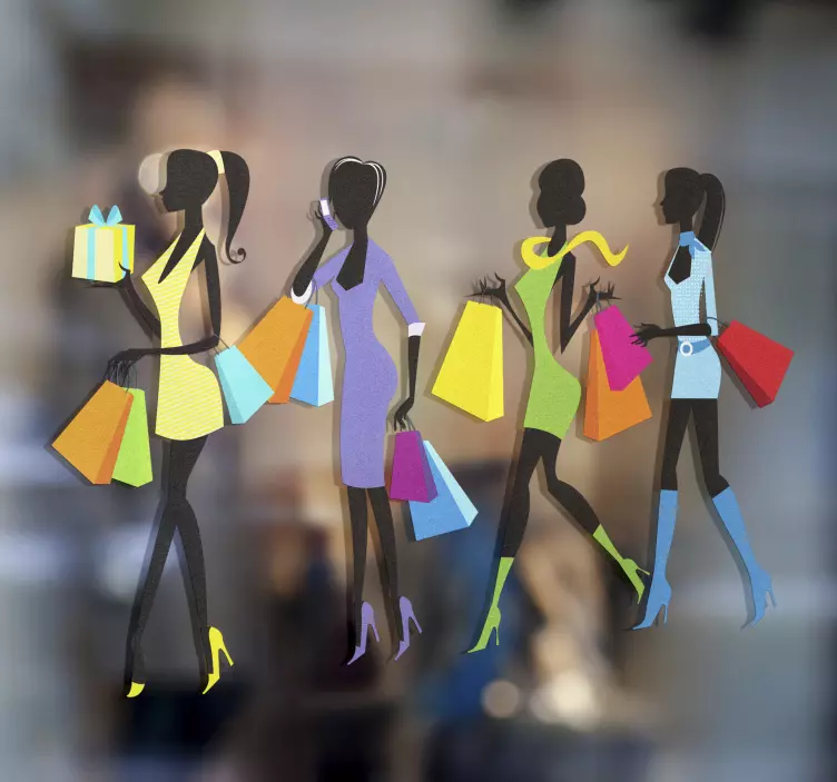 Girls Shopping Wall Sticker - TenStickers