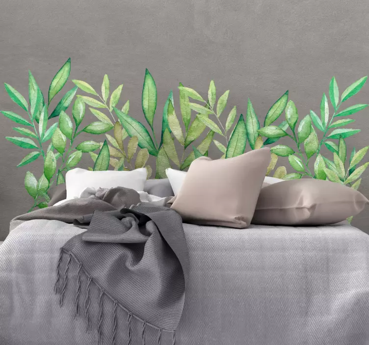 Leafy Headboard Home Wall Sticker - TenStickers