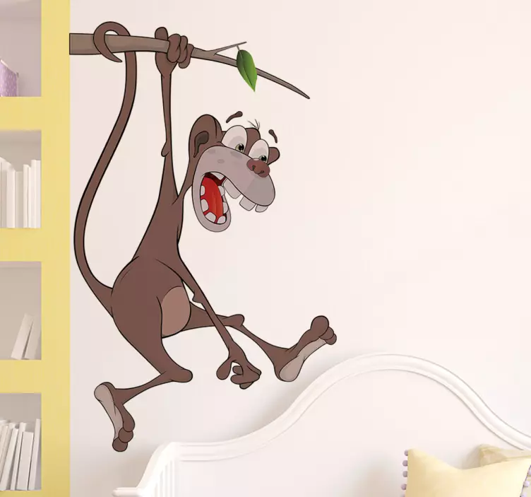 Pet wall art playful cartoon monkey - TenStickers