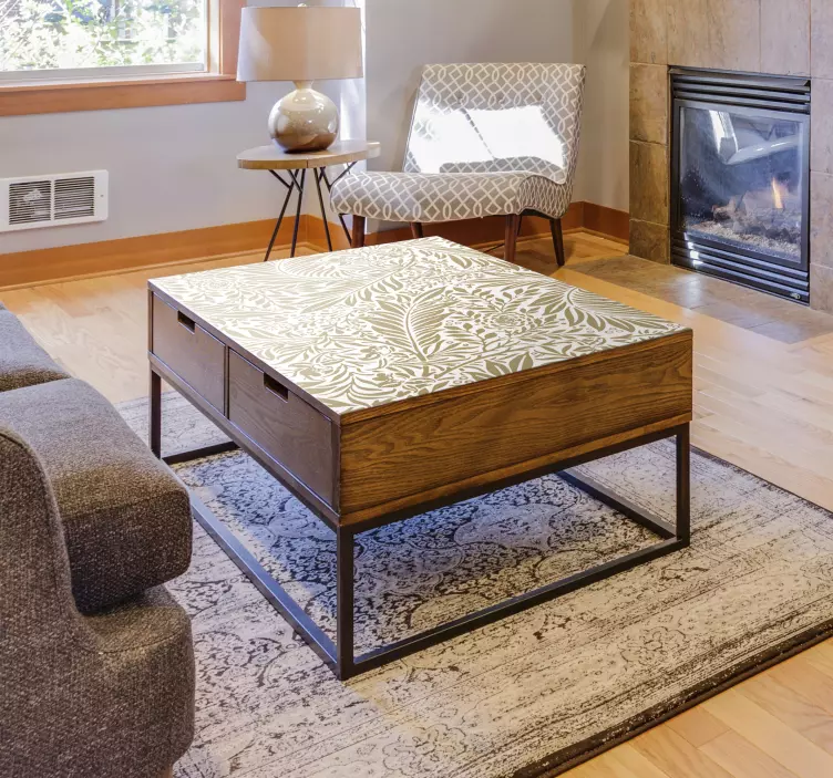 Vintage floral patterns furniture sticker - TenStickers