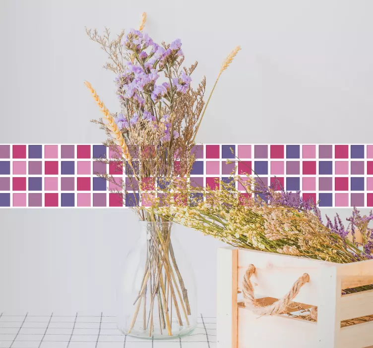 Violet Tones Tile Border Sticker - TenStickers