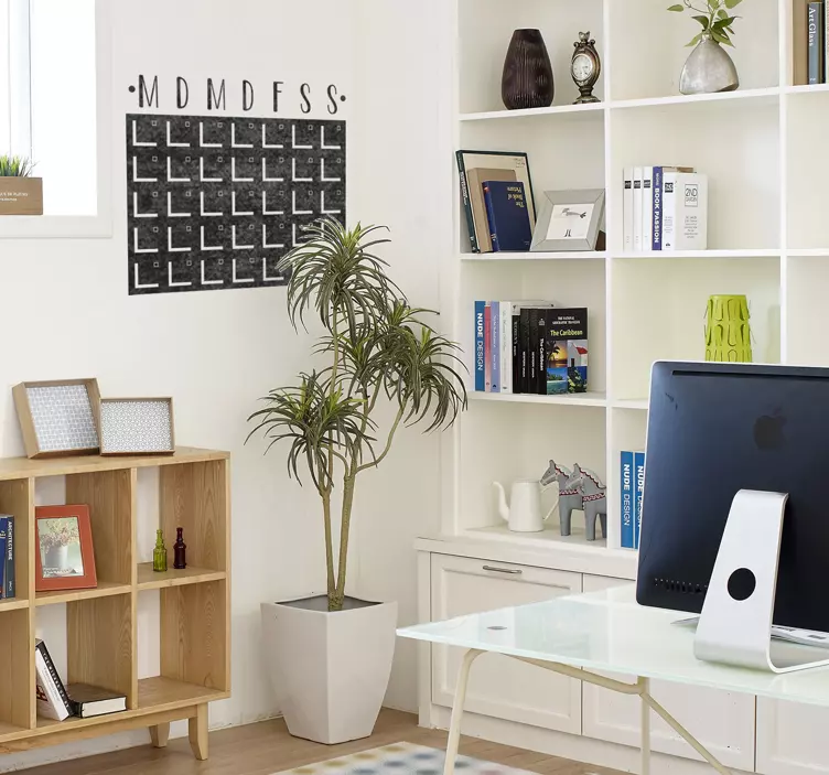 Week days calendar chalkboard sticker - TenStickers