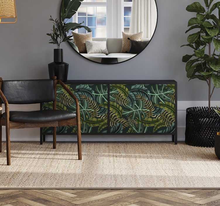 feuilles tropicales furniture sticker - TenStickers
