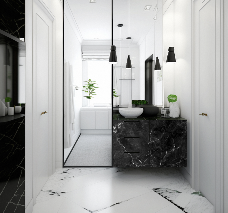 Black Marble furniture decal   - TenStickers