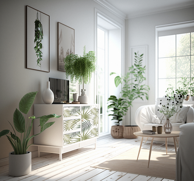 Palm Leaves furniture decal  - TenStickers
