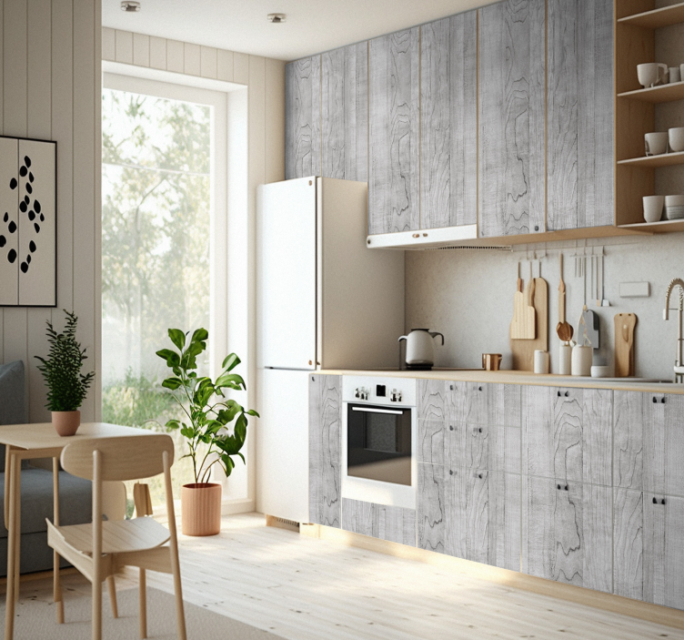 Gray Wood furniture decal   - TenStickers