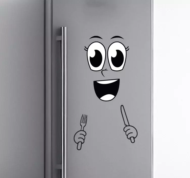 Face with Cutlery fridge sticker - TenStickers