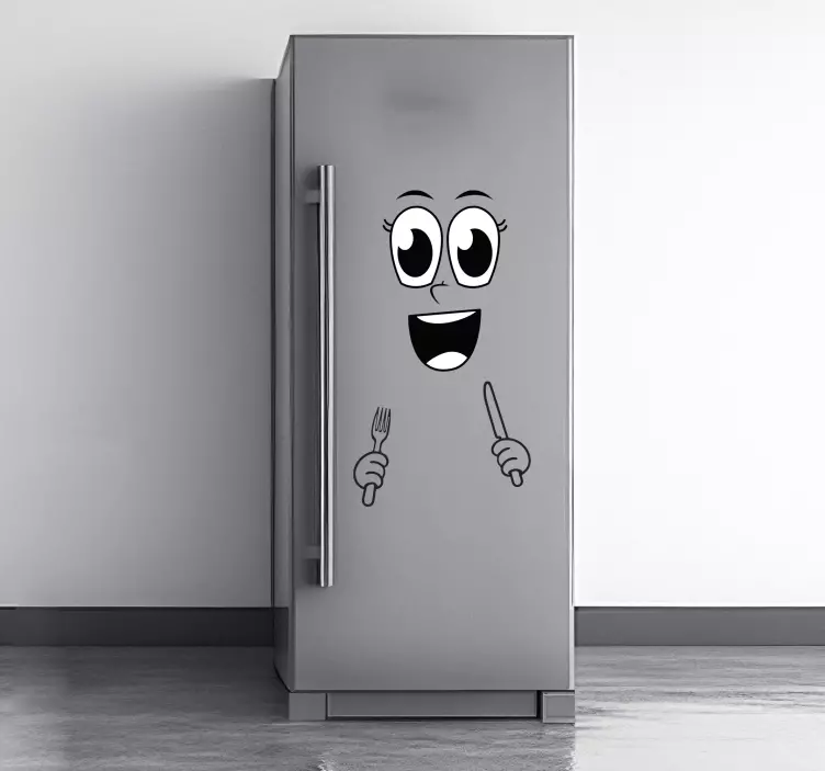 Face with Cutlery fridge sticker - TenStickers