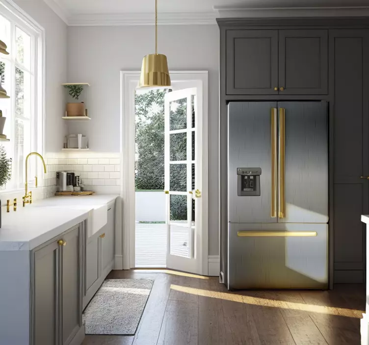 Stainless Steel fridge sticker - TenStickers