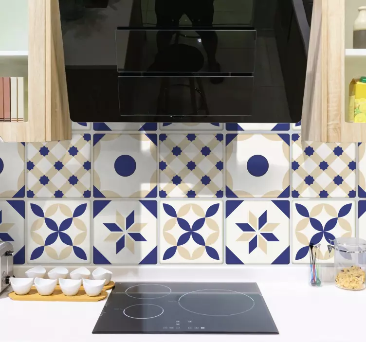 Ceramic texture kitchen wall tile sticker - TenStickers