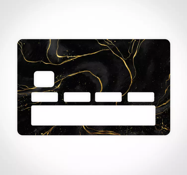 Black and golden marble texture credit card sticker - TenStickers